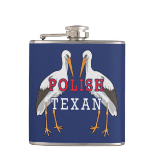 Polnischer Weißstorch Flachmann