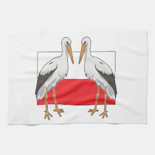 Polnischer Weißstorch Geschirrtuch