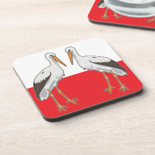 Polnischer Weißstorch Getränkeuntersetzer