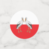 Polnischer Weißstorch Konfetti (Klein Vorderseite)