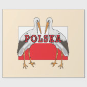 Polnischer Weißstorch Polska Geschenkpapier (Flach)
