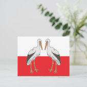Polnischer Weißstorch Postkarte (Stehend Vorderseite)