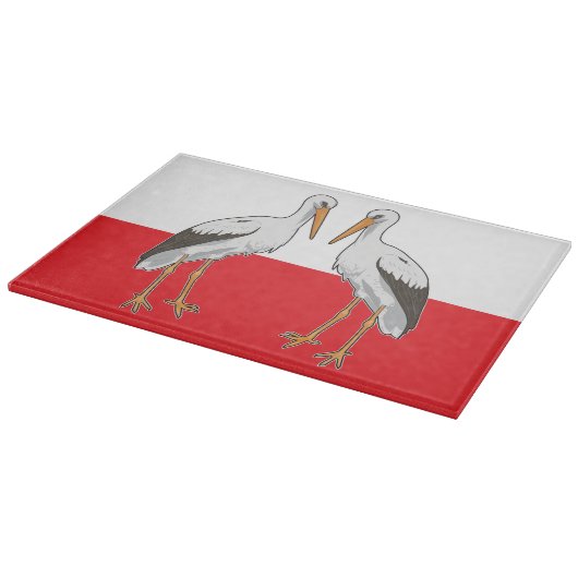 Polnischer Weißstorch Schneidebrett (Ecke)