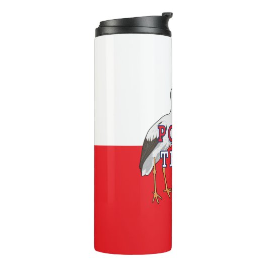 Polnischer Weißstorch Thermosbecher (Nach links gedreht)