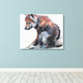 Polnischer Wolf Pup 2001 Leinwanddruck (Insitu (Holzboden))