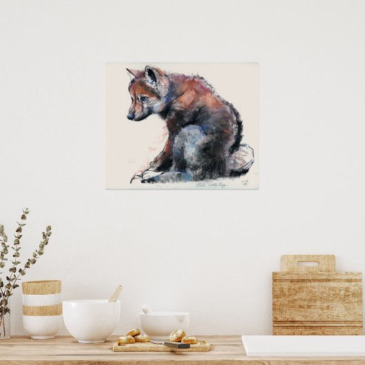 Polnischer Wolf Pup 2001 Poster (Küche)