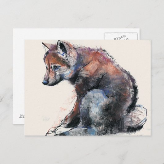 Polnischer Wolf Pup 2001 Postkarte (Vorne/Hinten)