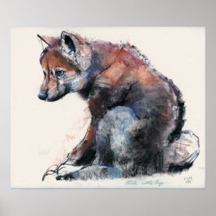 Polnischer Wolf-Welpe 2001 Poster