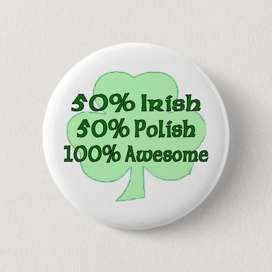 Polnisches 100% 50% Iren-50% fantastisch Button (Vorderseite)