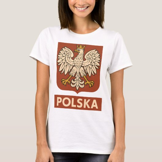 Polnisches Adler-Emblem Polska T-Shirt (Vorderseite)