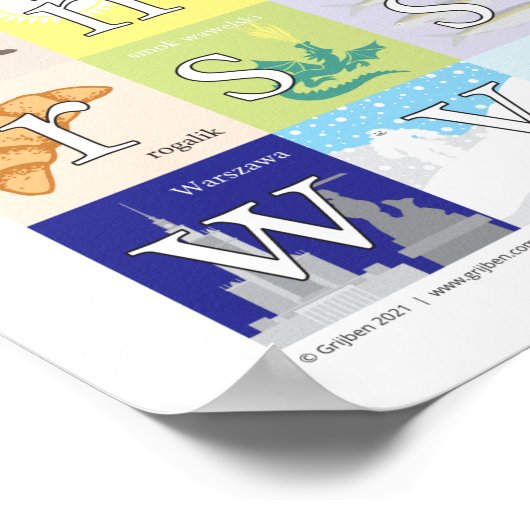 Polnisches Alphabet Poster (Ecke)