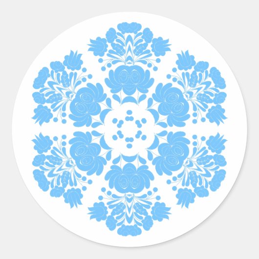 Polnisches Blumendesign Runder Aufkleber (Vorderseite)