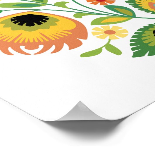 Polnisches Blumengestylen Poster (Ecke)
