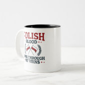 Polnisches Blut fließt durch meine Venen Polen Pol Zweifarbige Tasse (Vorderseite Links)