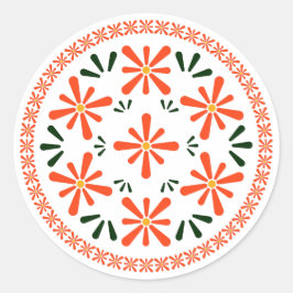 Polnisches Design traditioneller Keramiken. Runder Aufkleber