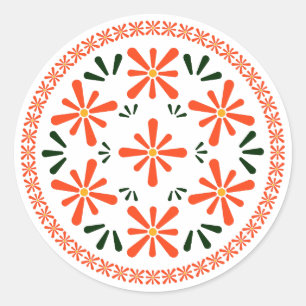 Polnisches Design traditioneller Keramiken. Runder Aufkleber