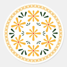 Polnisches Design traditioneller Keramiken. Runder Aufkleber