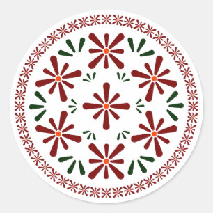 Polnisches Design traditioneller Keramiken. Runder Aufkleber