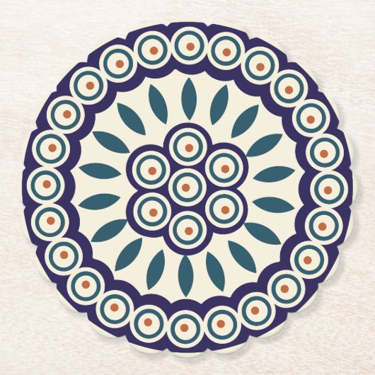 Polnisches Design traditioneller Keramiken. Untersetzer (Vorderseite)