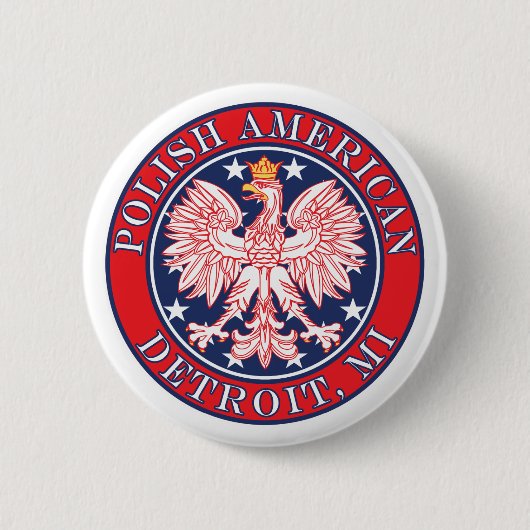 Polnisches Detroits Michigan Button (Vorderseite)