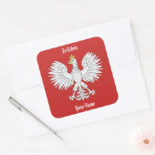 Polnisches Eagle-Buchzeichen Quadratischer Aufkleber (Umschlag)