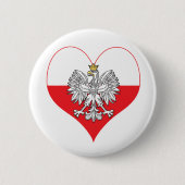 Polnisches Eagle-Herz Button (Vorderseite)