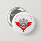 Polnisches Eagle-Herz Button (Vorne & Hinten)
