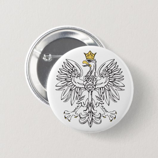 Polnisches Eagle mit Goldkrone Button (Vorne & Hinten)
