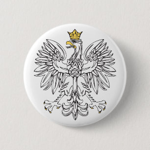 Polnisches Eagle mit Goldkrone Button