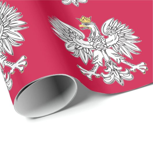 Polnisches Eagle mit Goldkrone Geschenkpapier (Rolleneckpunkt)