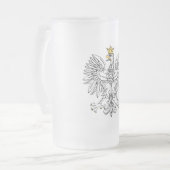 Polnisches Eagle mit Goldkrone Mattglas Bierglas (Vorderseite Links)