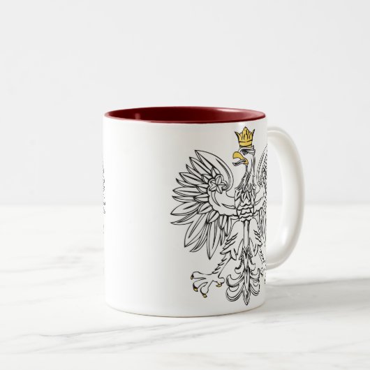 Polnisches Eagle mit Goldkrone Zweifarbige Tasse (VorderseiteRechts)