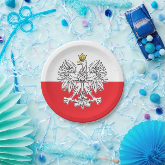 Polnisches Eagle mit Goldkronen-Pappteller Pappteller (Party)