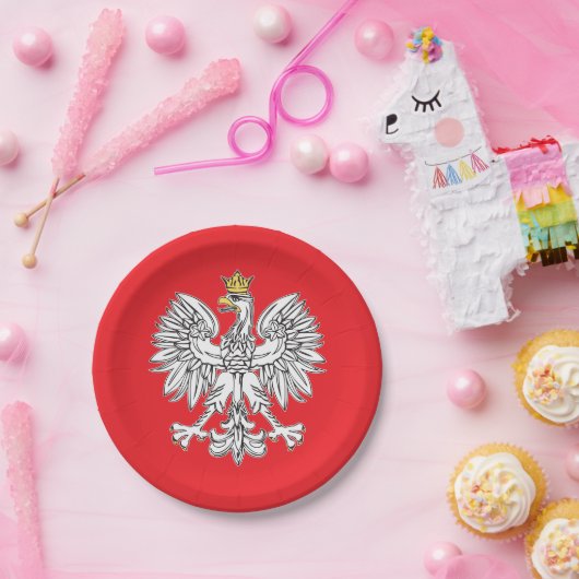 Polnisches Eagle mit Goldkronen-Pappteller Pappteller (Party)