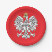 Polnisches Eagle mit Goldkronen-Pappteller Pappteller (Vorderseite)