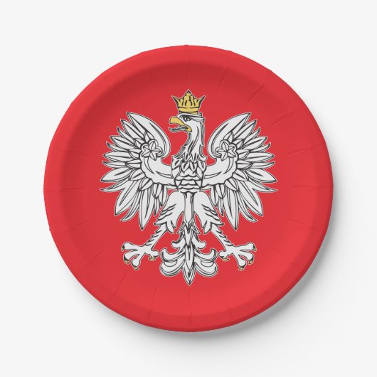 Polnisches Eagle mit Goldkronen-Pappteller Pappteller (Vorderseite)