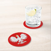 Polnisches Eagle Runder Pappuntersetzer (Vor Ort)
