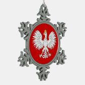 Polnisches Eagle Schneeflocken Zinn-Ornament (Links)