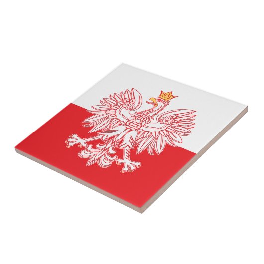 Polnisches Eagle umrissen im Rot Fliese (Seite)