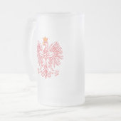 Polnisches Eagle umrissen im Rot Mattglas Bierglas (Vorderseite Links)