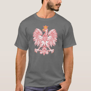 Polnisches Eagle umrissen im Rot T-Shirt