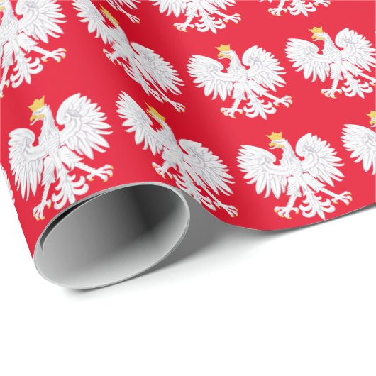 Polnisches Eagle Wrapping Paper Geschenkpapier (Rolleneckpunkt)