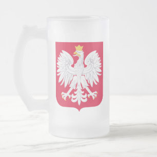 Polnisches Emblem - Polen-Schild - Polska Kraut Mattglas Bierglas
