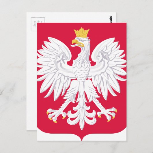 Polnisches Emblem - Polnischer Schild - Polska her Postkarte (Vorne/Hinten)