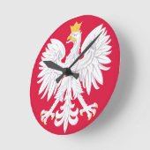Polnisches Emblem - Polnischer Schild - Polska her Runde Wanduhr (Winkel)