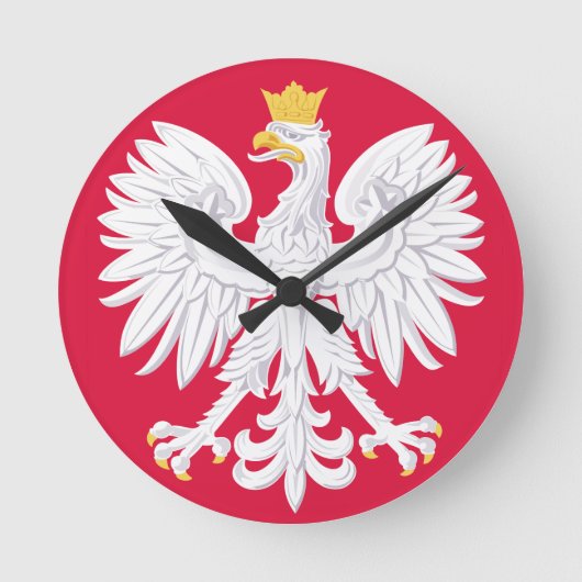 Polnisches Emblem - Polnischer Schild - Polska her Runde Wanduhr (Vorderseite)