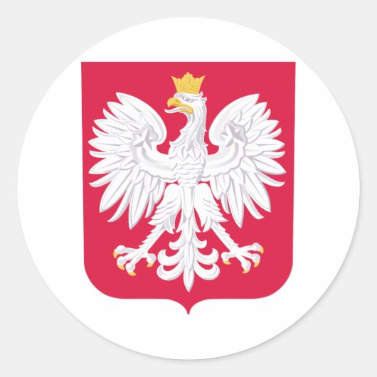 Polnisches Emblem - Polnischer Schild - Polska her Runder Aufkleber (Vorderseite)