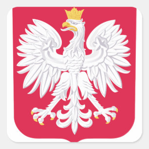 Polnisches Emblem - Polnischer Schild - Polska-Kr Quadratischer Aufkleber