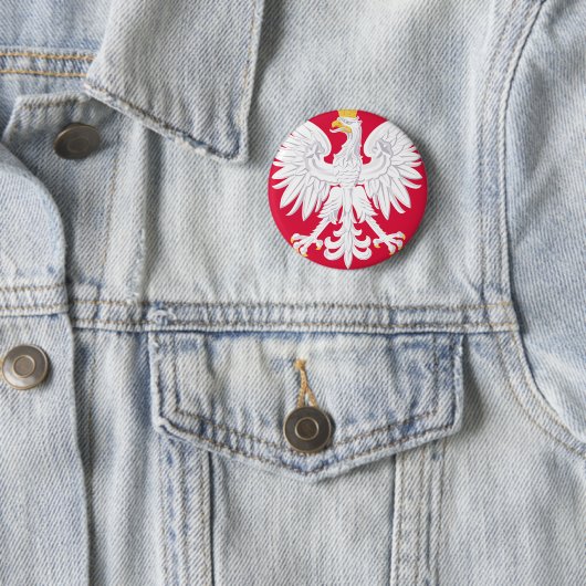 Polnisches Emblem - Polnischer Schild - Polska-Krä Button (Beispiel)