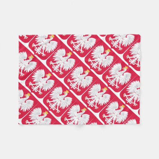 Polnisches Emblem - Polnischer Schild - Polska-Krä Fleecedecke (Vorderseite (Horizontal))